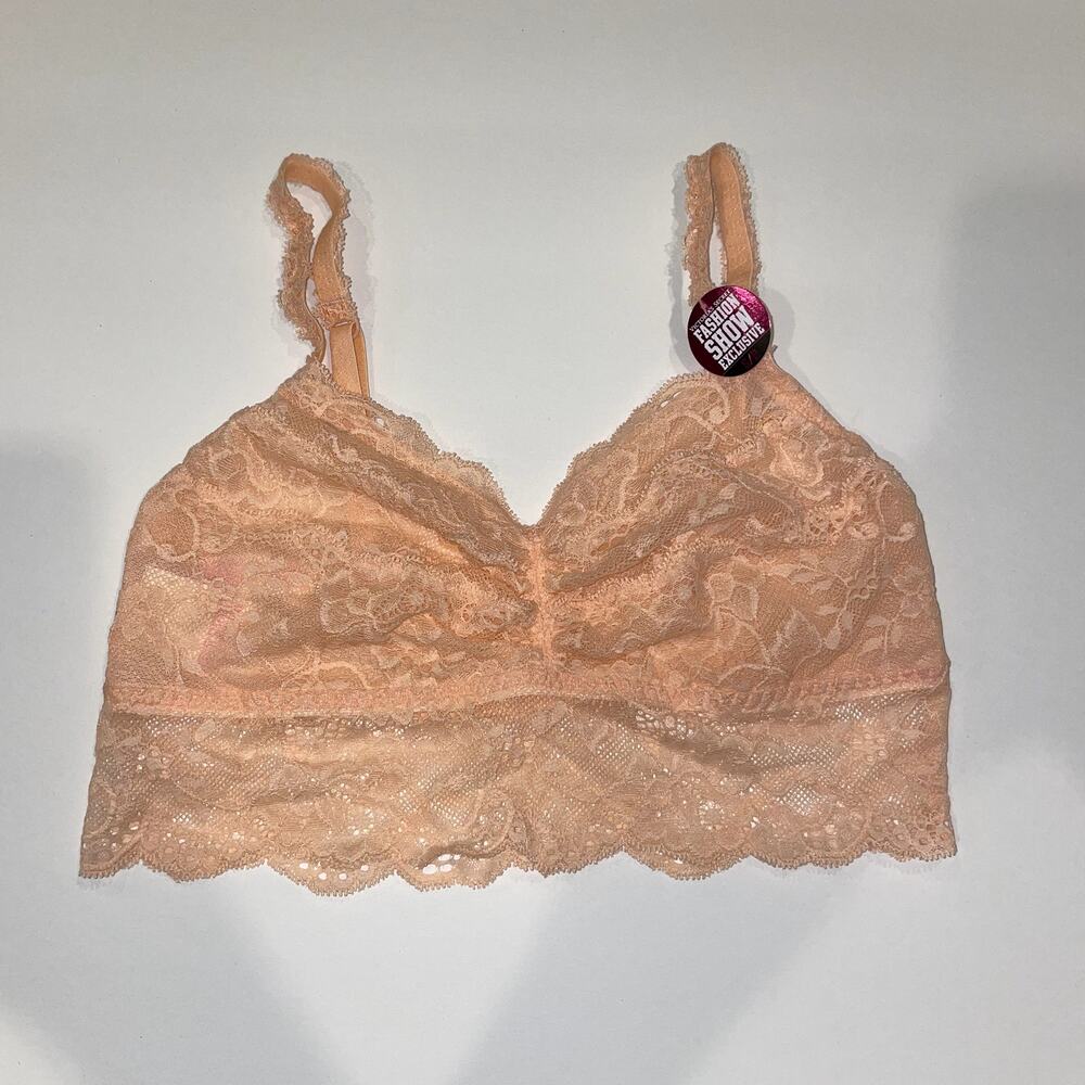 Victoria's Secret PINK Bralette Womens Small Peach Lace VSFS Fashion Show Excl